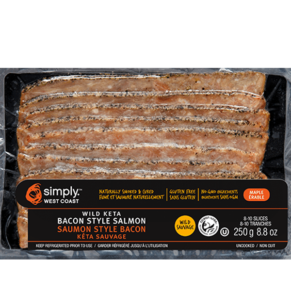 Wild Keta Bacon Style Salmon (8 x 250g per box) - Simply West Coast