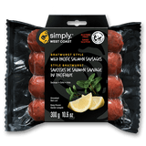 Wild Salmon Sausages – Bratwurst (10 per box) - Simply West Coast