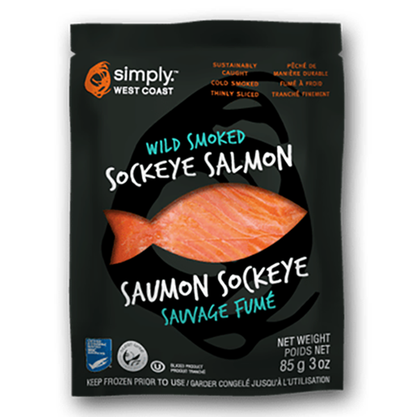 Wild Smoked Sockeye Salmon (15 x 85g per box) - Simply West Coast